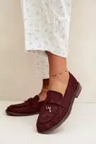 Moteriški mokasinai bordo spalvos
