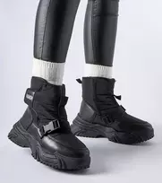 Juodi sniego batai su velcro užtrauktukais