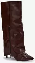 Ilgaauliai batai su kulnu ir sagtimi, rudi