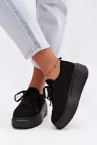 Juodi tekstiliniai sportbačiai Step in style