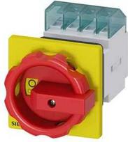 Siemens kumštelinis jungiklis 0-1 3P 16A įmontuotas geltonas/raudonas IP65 (3LD2054-0TK53)