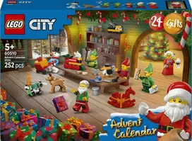 „LEGO® City“ 2026 metų advento kalendorius, Kalėdų Senelio dirbtuvė, žaislas, 60510