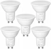 LEPRO 200073-WW-EU-5 GU10 LED Bulb, 4.5W, 345 lm, 2700K, 100°, 5-pack