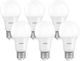 LEPRO 100092-WW-EU-6 A60 E27 7W 800 lm 2700 K reguliuojamo ryškumo LED lemputė, E klasė, 6 vnt. paketas