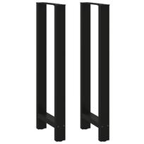 vidaXL Baro stalo kojos, juodos, 2 vnt., 40x(110-111) cm, plienas