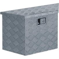 vidaXL Aliuminio dėžė, 70x24x42cm, trapecijos formos, sidabrinė