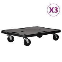 vidaXL Transportavimo vežimėliai, 3vnt., juodi, 58x38x12cm, PP