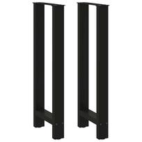 vidaXL Baro stalo kojos, juodos, 2 vnt., 50x(100-101) cm, plienas