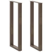 vidaXL Baro stalo kojos, U formos, 2 vnt., natūralus plienas, 50x(110-111) cm, plienas