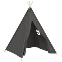 vidaXL Vaikiška tipi palapinė, pilka, 120x120x150cm, persiko oda