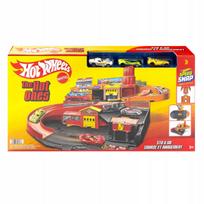 Hot Wheels JFH37 nešiojamas automobilių trasos rinkinys su 3 metaliniais automobiliais, 1:64