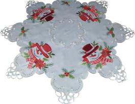 Kalėdinė staltiesė OSD03-1, balta sp./raudona sp./žalia sp., 85 x 85 cm