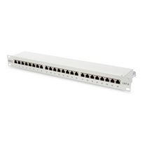 Digitus | Patch Panel | DN-91624S | 48.2 x 4.4 x 10.9 cm | Category: CAT 6; Ports: 24 x RJ45; Retention strength: 7.7 kg; Insertion force: 30N max | White