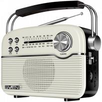 Speaker SVEN SRP-500, white (3W, Bluetooth, FM/AM/SW, USB, microSD, AUX, battery) | SV-020422