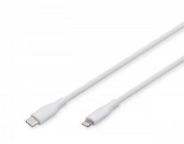 Digitus | Lightning silicone connection cable, USB-C - Lightning, 1m | AK-600110-010-W