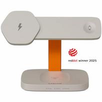 CANYON Wireless Charging Station Hexagon 310 3in1 LightGrey/Orange | CNS-WCS310LGOR