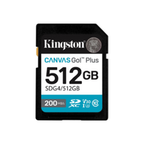 Kingston | Canvas Go! Plus | 512GB | SD | Flash memory class Class 10, UHS-I, U3, V30 | SDG4/512GB