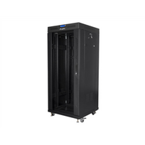 Lanberg | Rack cabinet 19" free-standing 27U/600x600 (flat pack) with glass door lCD V2 | FF01-6627-12BL | Black
