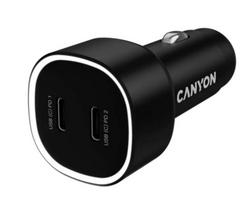 CANYON car charger OnDrive 60 PD 60W 2xUSB-C Black | CNE-CCABR3CC