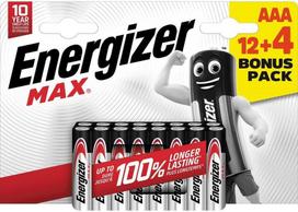 Energizer battery Max Alkaline AAA/LR03 CHP16 12+4 | 7638900438284