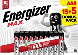 Energizer battery Max Alkaline AAA/LR03 CHP20 15+5 | 7638900438307