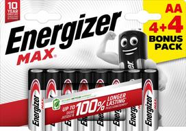 Energizer battery Max Alkaline AA/LR6 CHP8 4+4 | 7638900437744