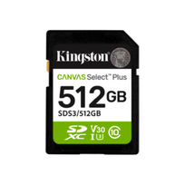 Kingston Canvas Select Plus | 512GB | SD | Flash memory class Class 10, UHS-I, U1/U3, Video Class 10/30 | SDS3/512GB
