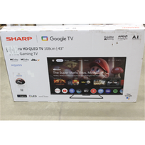 IŠPARDAVIMAS. Sharp 43HR7265E 43" (108cm) QLED 144Hz 4K Ultra HD Google TV, Dolby Vision IQ, Dolby Atmos, Central Stand | Sharp 43HR7265E | 43 | Smart TV | Google TV | Black | PAŽEISTA PAKUOTĖ | 43HR7265ESO