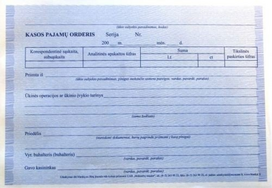 Kasos pajamų orderis, A5 (2x50)  0720-008 | 27454