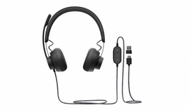 Ausinės Logitech Zone Wired UC, Tamsiai pilkos | 981-000875