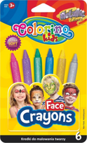 Kreidelės veidui dažyti Colorino Kids 6 blizgių spalvų | 65917PTR