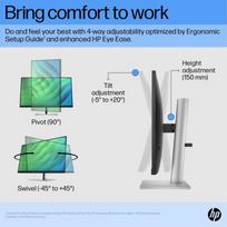 HP E27 G5 FHD Monitor - 27" 1920x1080 FHD 300-nit 75Hz AG, IPS, HDMI/DisplayPort, 4x USB-A, height adjustable/tilt/swivel/pivot, 3 years | 6N4E2AA#ABB