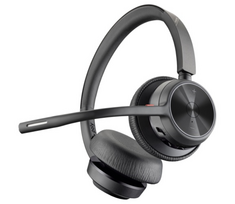 Poly Voyager 4320 UC Stereo Belaidės ausinės, Bluetooth, USB-A, +BT700 dongle,+Charging Stand, Juoda | 77Y99AA