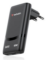 Verbatim 32354 Fold 'n' Go GaN Įkroviklis 65W 2-Port, USB-C, EU Plug, Juoda