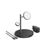 Anker MagGo Wireless Charging Station (15W, 3-in-1 Stand) with cable and charger bundle | B25M3312