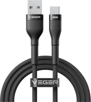 Veger Kabelis USB-A to USB-C PD 11V 6A 66W AC04 1.2m, Juoda | 6977525752605