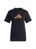 ADIDAS SPORTSWEAR Sportiniai marškinėliai 'FLORAL' šviesiai žalia / oranžinė / rožinė / juoda