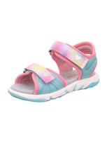 SUPERFIT Sandalai 'PEBBLES' turkio spalva / geltona / rožinė / šviesiai rožinė