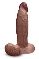 B-VIBE SLIPSKIN REALISTIC SILICONE DILDO 9 INCH GIRTHY BROWN
