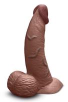 B-VIBE SLIPSKIN REALISTIC SILICONE DILDO 6.5 INCH CURVED BROWN