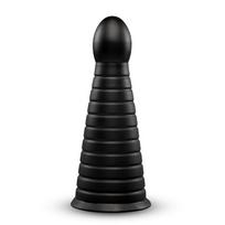 B-VIBE CONE 10 INCH TAPERED AND RIBBED DILDO WITH SUCTION CUP