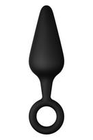 FORTO F-10 SILICONE PLUG W/ PULL RING LARGE BLACK