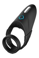 FORTO F-48 VIBRATING PERINEUM DOUBLE C-RING BLACK