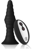 FORTO VIBRATING RIBBED PLUG WITH REMOTE CONTROL SMALL BLACK
