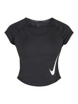 NIKE Sportiniai marškinėliai 'TEMPO SWOOSH' juoda / balta