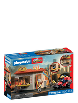 PLAYMOBIL - Brandplads Med Burgerbutik - Playmobil City Action - Marga / raštuota