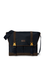 Polo Ralph Lauren - Suede-Trim Messenger Bag - Rankinė - Tamsiai mėlyna