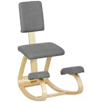 HOMCOM Ergonominis kelių kėdė, kelių sėdynė sveikatos kėdė namams, biurui, meditacijai pilka