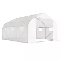 Šiltnamis 4,45x2,99x2,05 m, apsaugotas nuo UV spindulių, su tinkliniu langu, baltas
