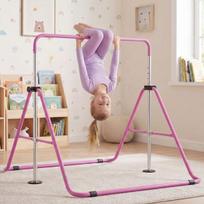 Gimnastikos skersinis, sulankstomas reguliuojamas horizontalus skersinis, 149x104x130 cm, violetinis, metalas